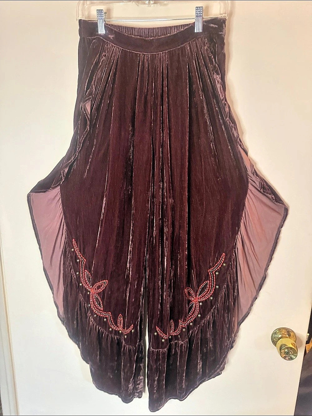 NWOT - DOUBLE D RANCH Clarissa Wide Leg Silk Blend Pants in Oxblood Brown